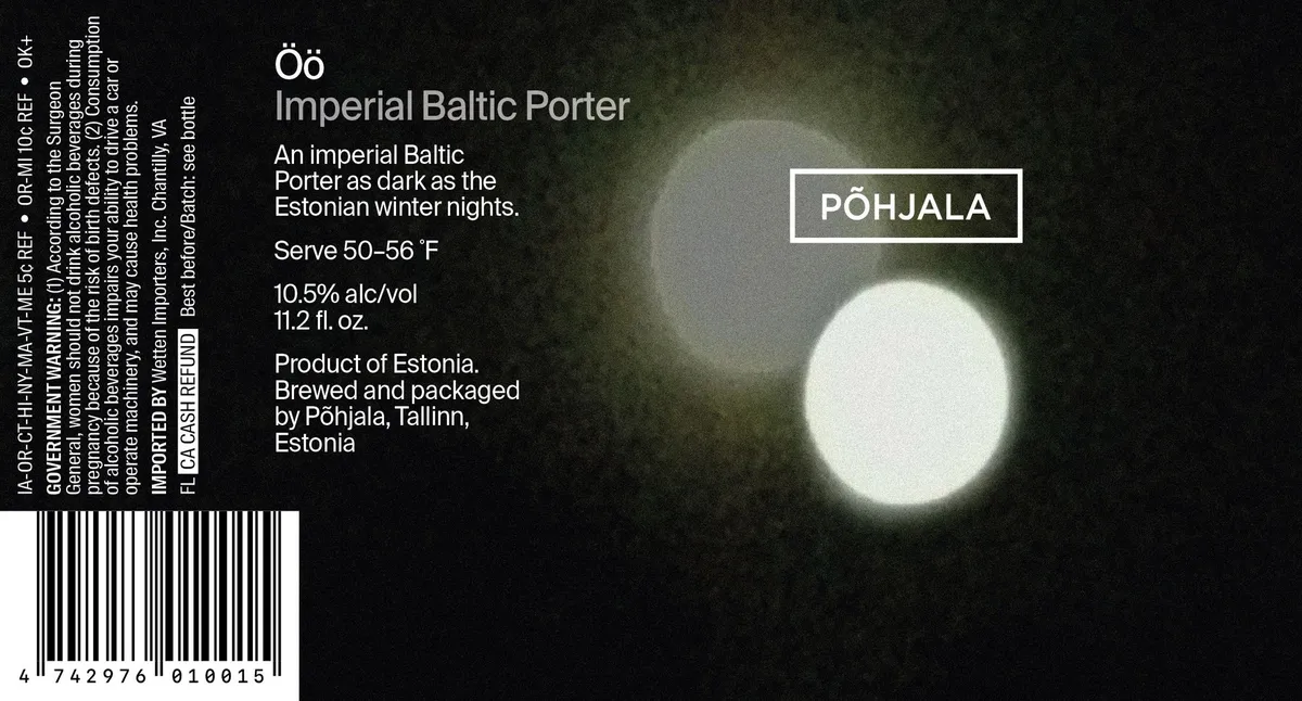 Öö Imperial Baltic Porter label