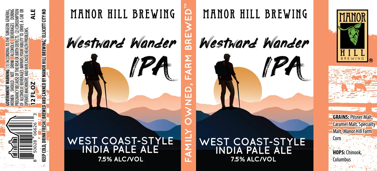 Westward Wander IPA label