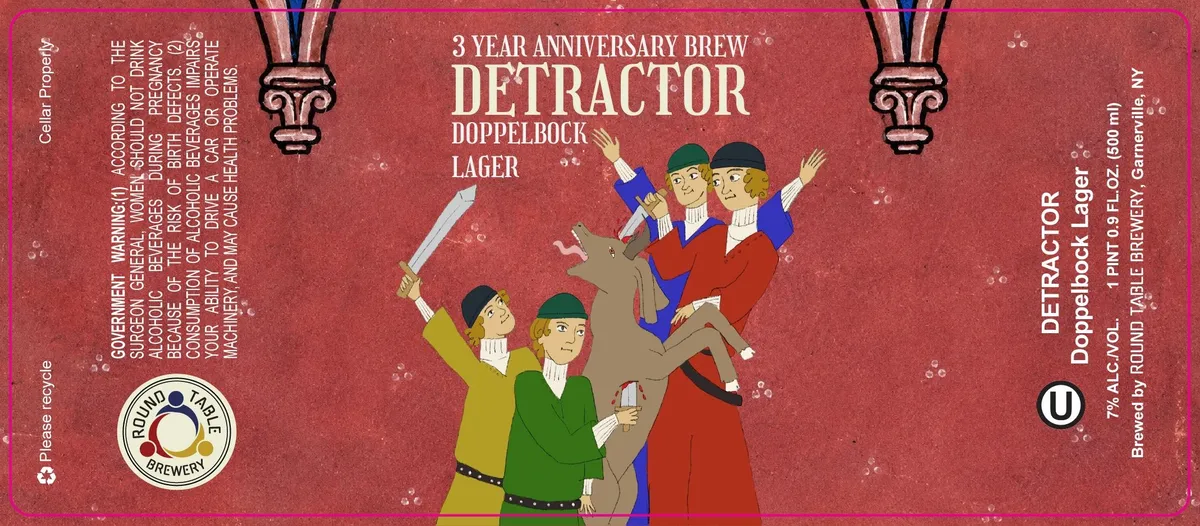 Detractor Doppelbock Lager label art — DETRACTOR