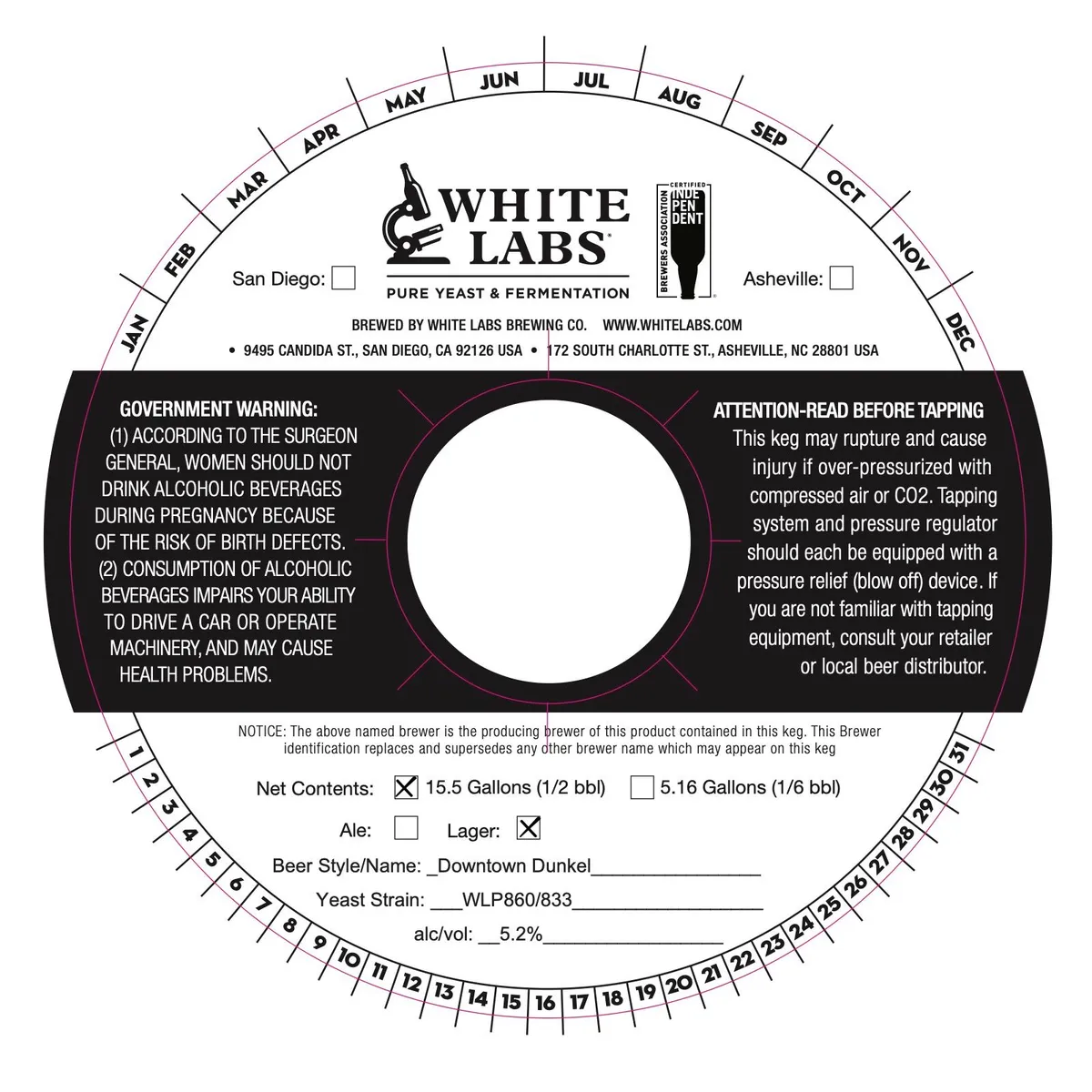 Downtown Dunkel label