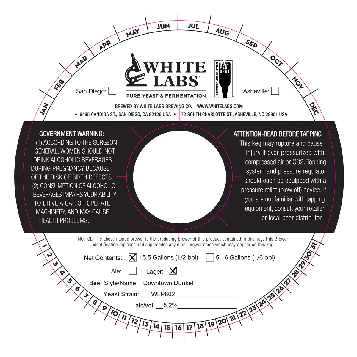 Downtown Dunkel label