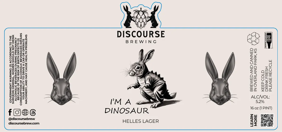I'm A Dinosaur label