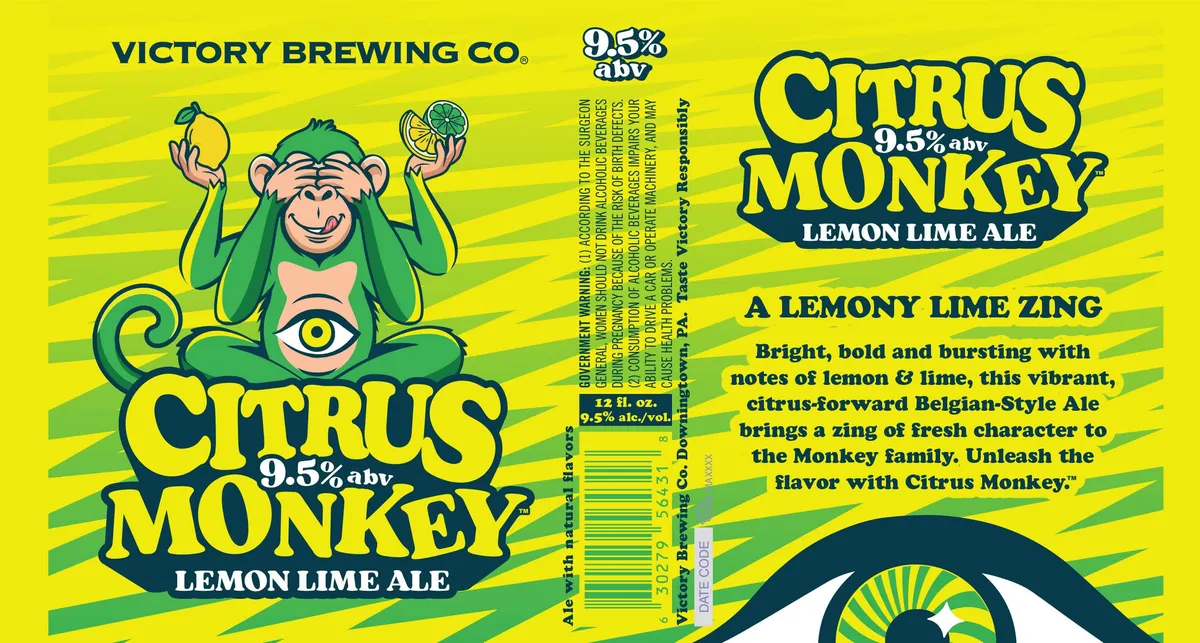 Citrus Monkey Lemon Lime Ale label