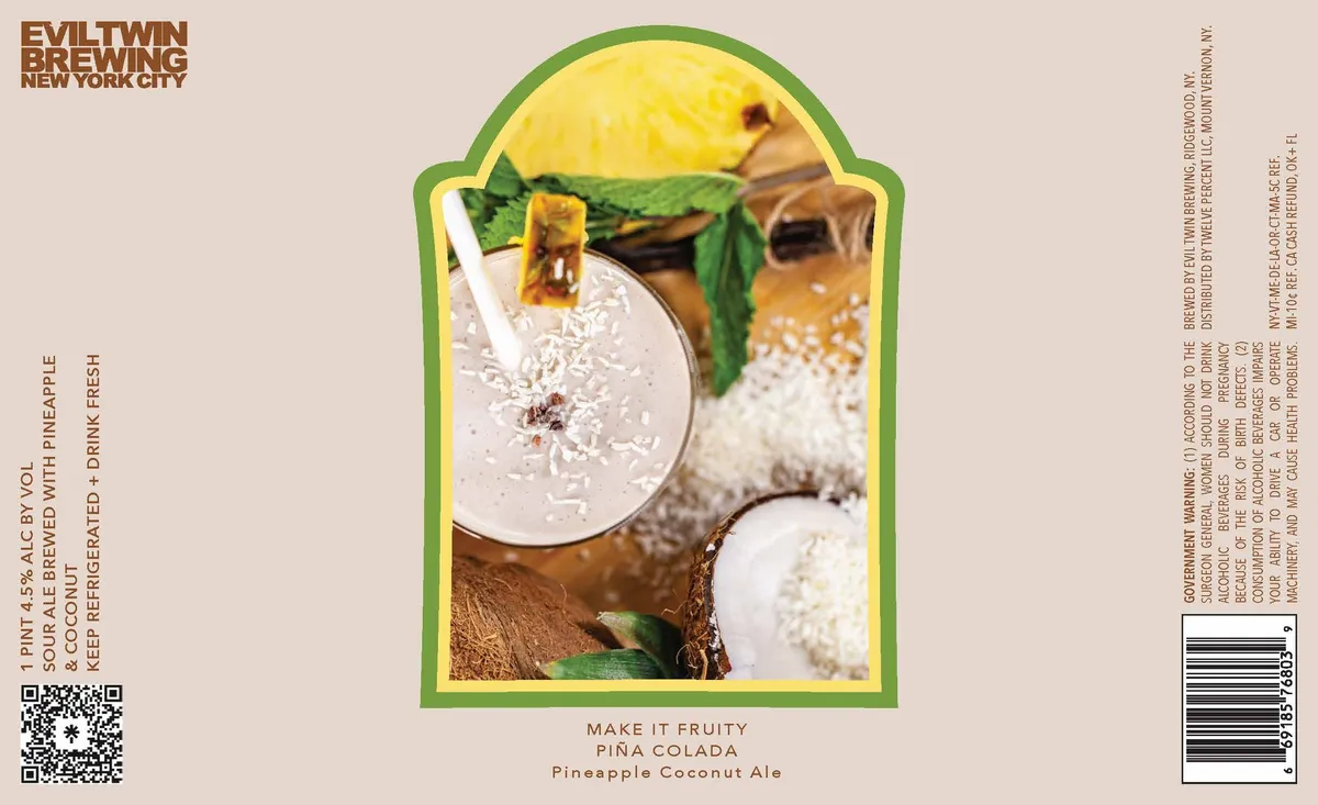 Make It Fruity Piña Colada label