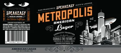 Metropolis American Lager label