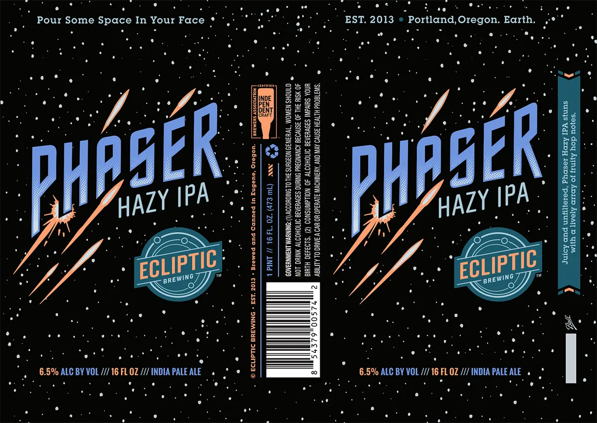 Phaser Hazy IPA label