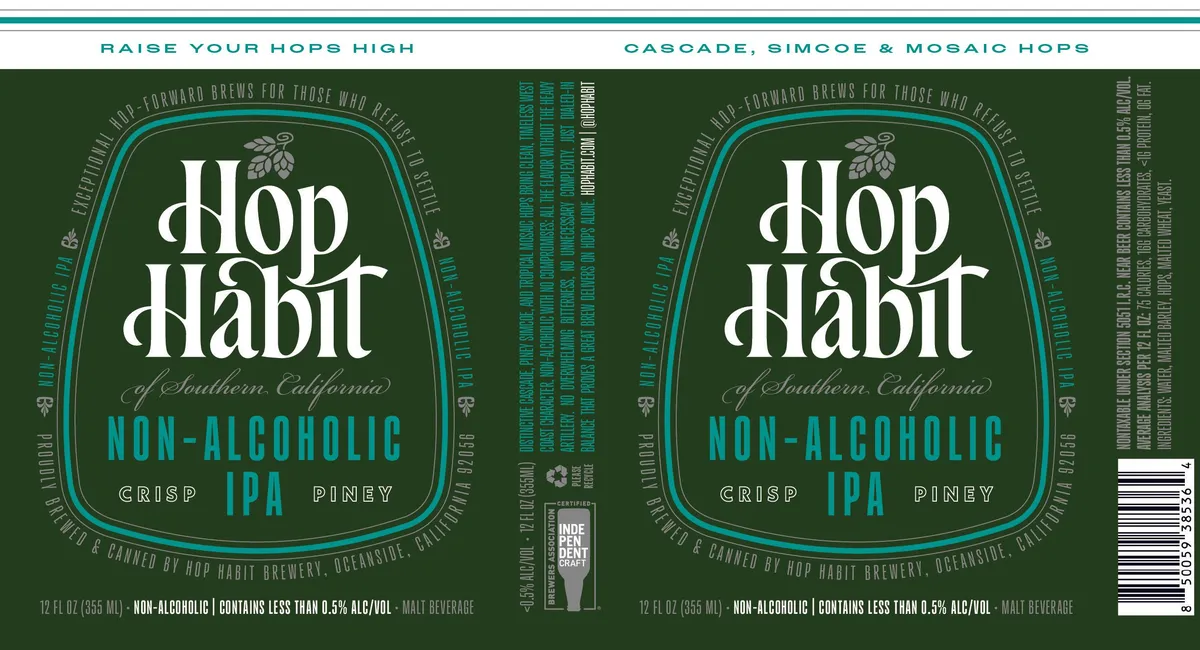 Non Alcoholic Ipa label