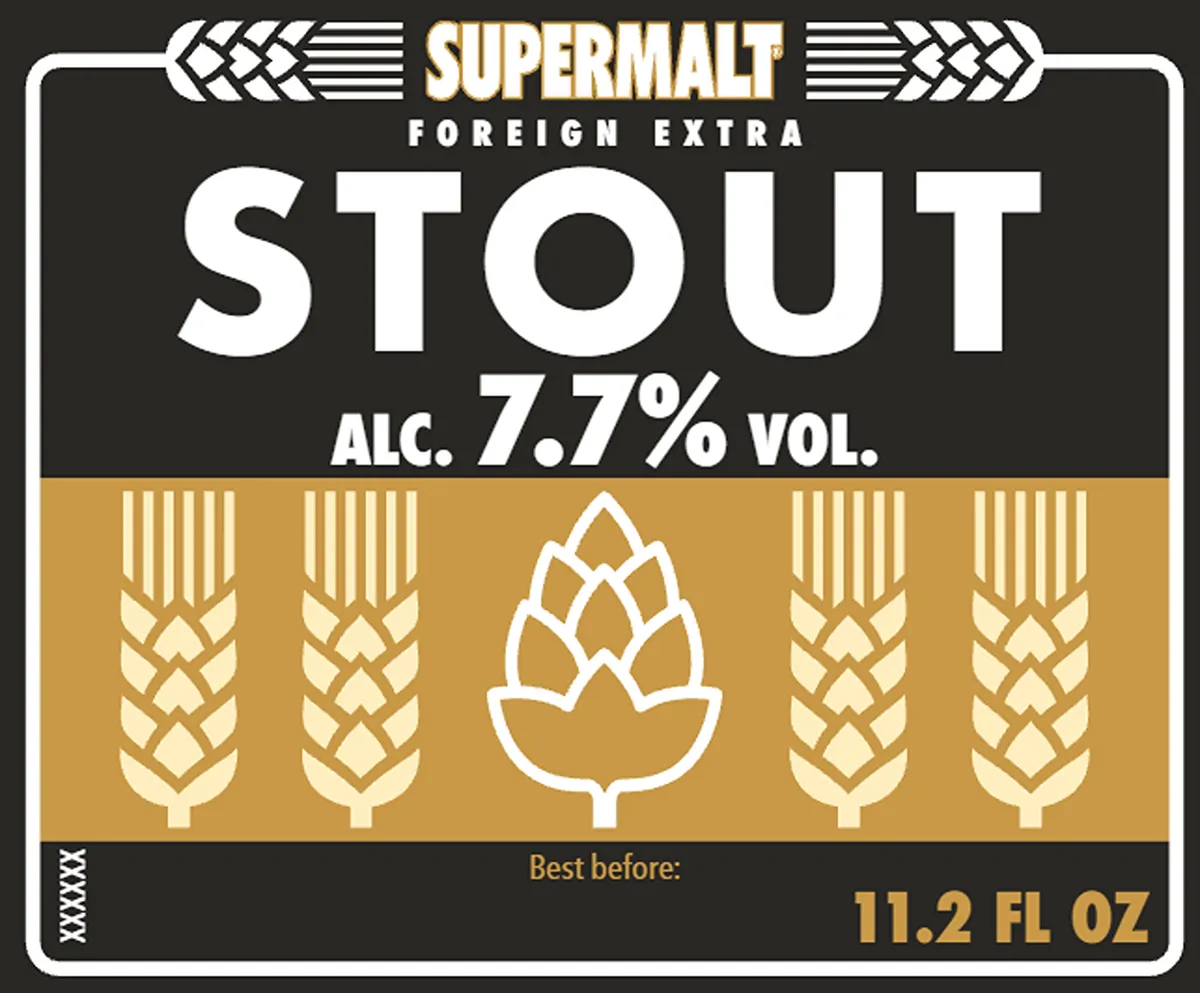 Foreign Extra Stout label art — SUPERMALT