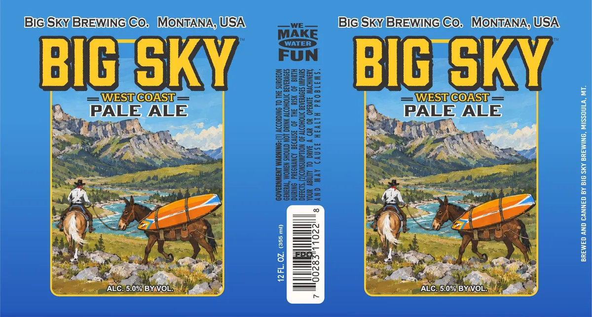 Big Sky West Coast Pale Ale label art — BIG SKY BREWING CO.