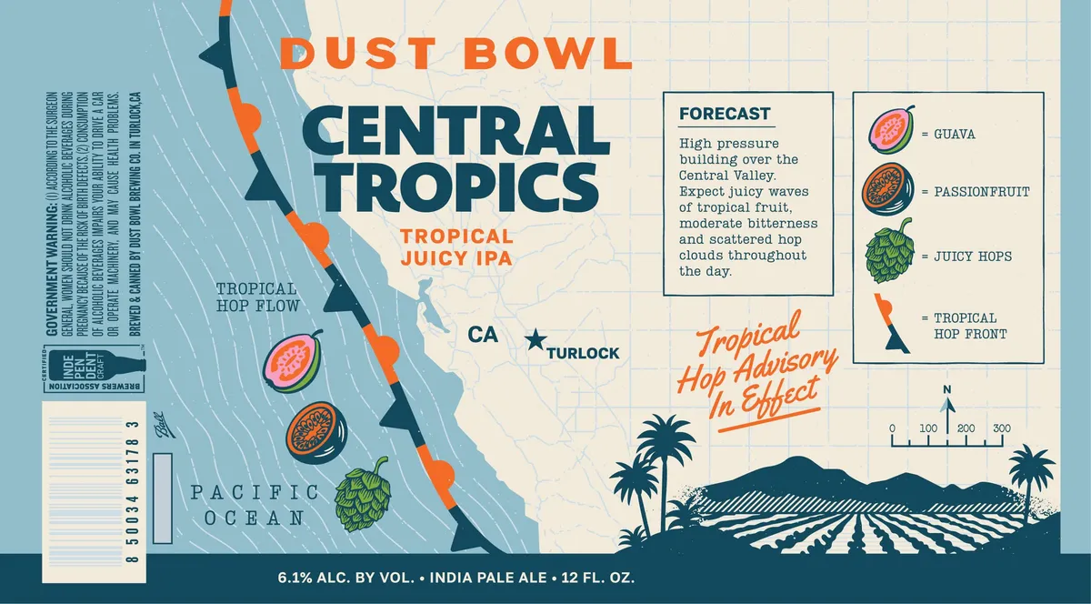 Central Tropics Tropical Juicy IPA label