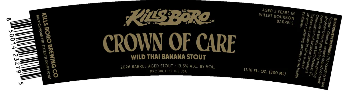Crown of Care Wild Thai Banana Stout label