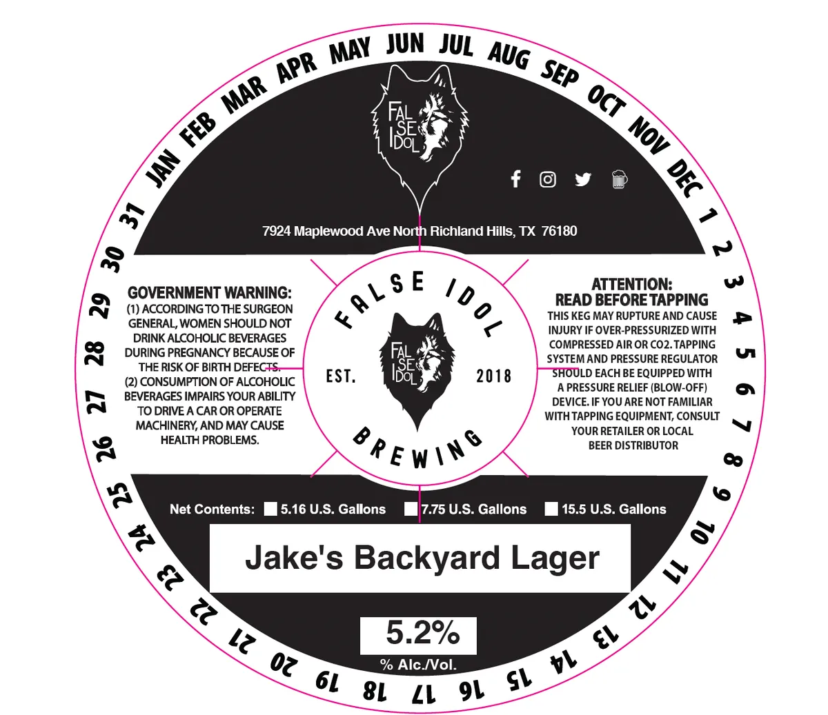 Jake's Backyard Lager label