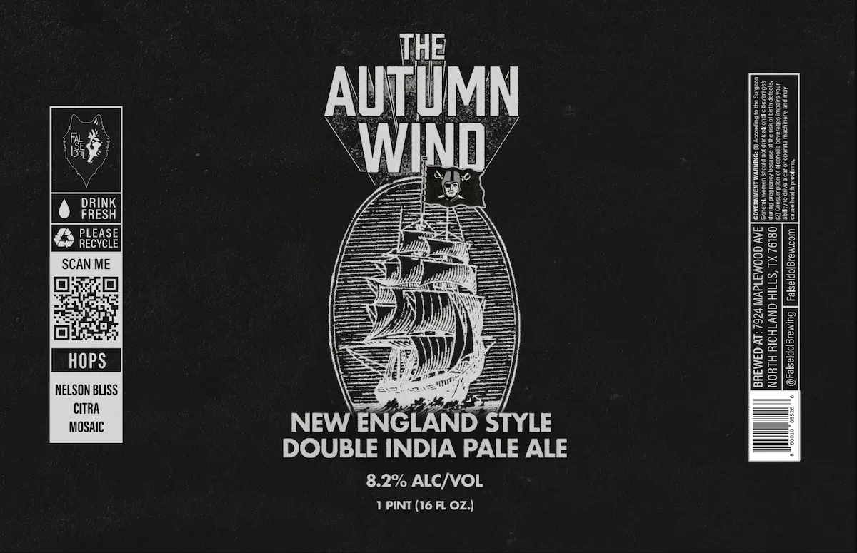 The Autumn Wind New England Style Double India Pale Ale label