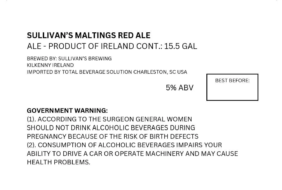 Maltings Red Ale label