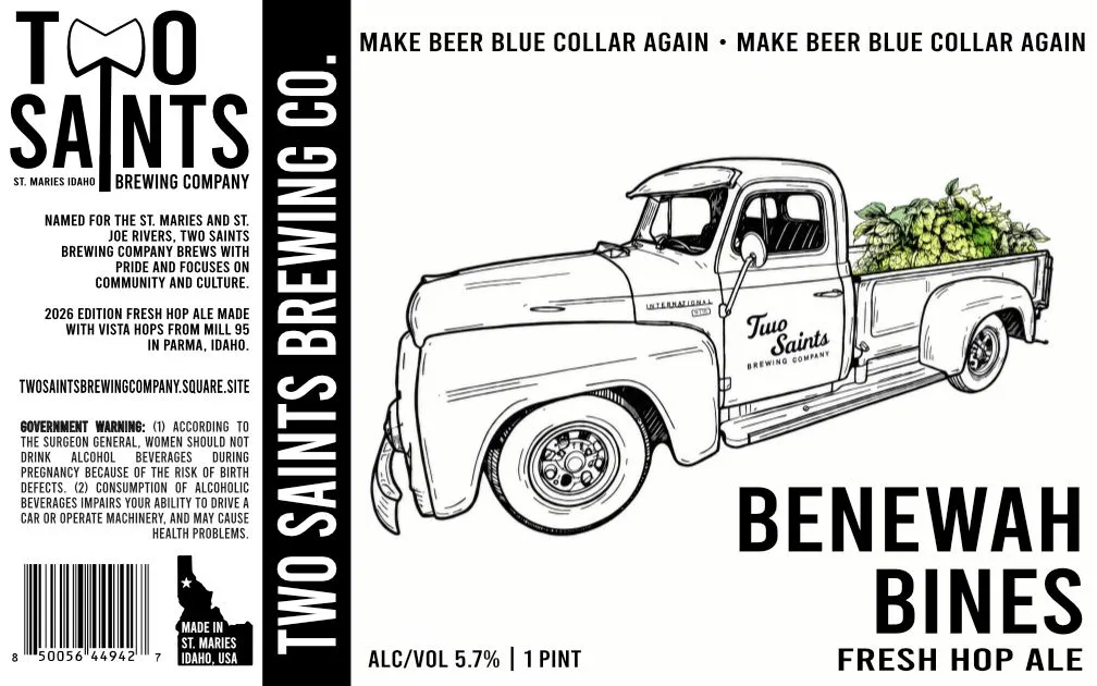 Benewah Bines Fresh Hop Ale label