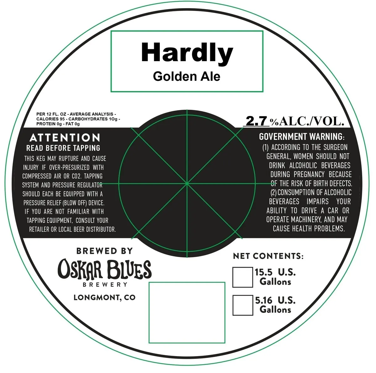 Hardly Golden Ale label