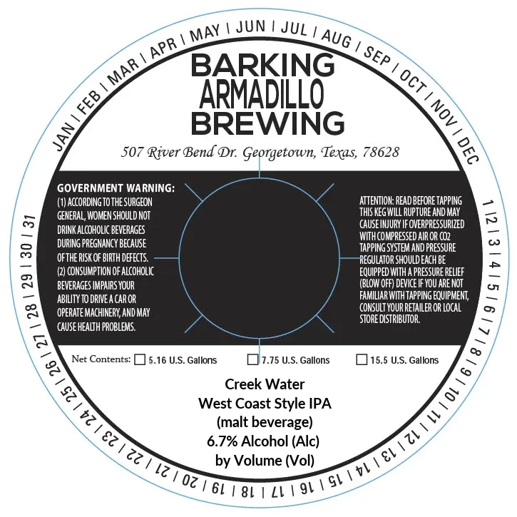 Creek Water label