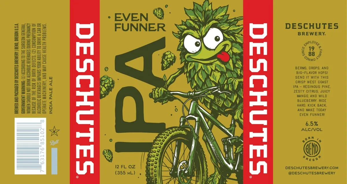 Even Funner IPA label art — DESCHUTES BREWERY