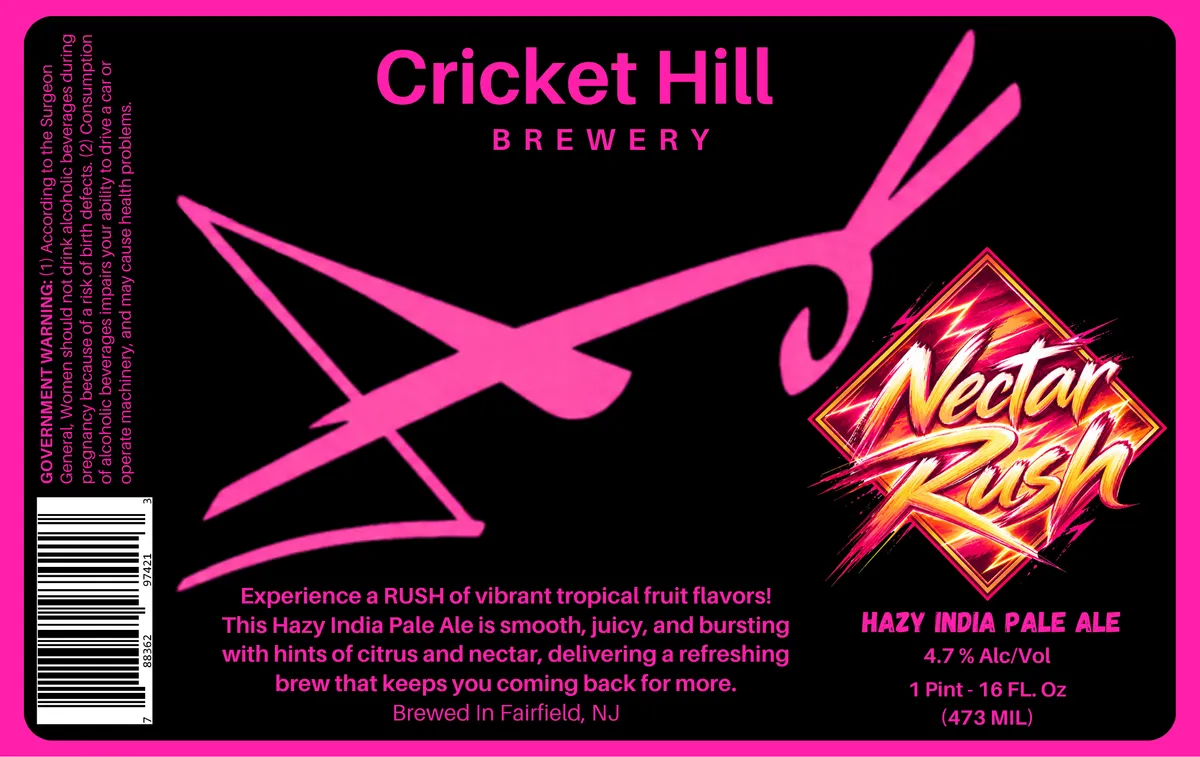 Nectar Rush Hazy Ipa label