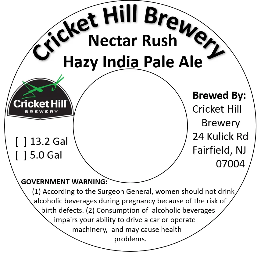 Nectar Rush Hazy Ipa label