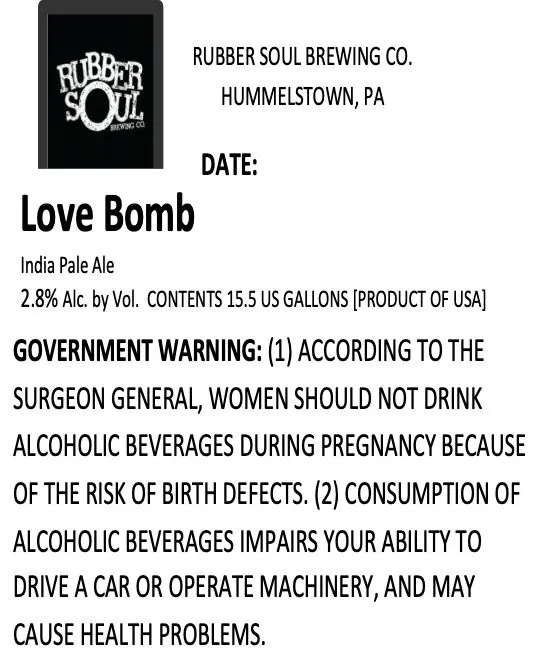Love Bomb label