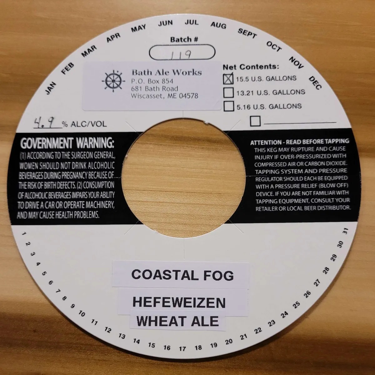 Coastal Fog Hefeweizen label