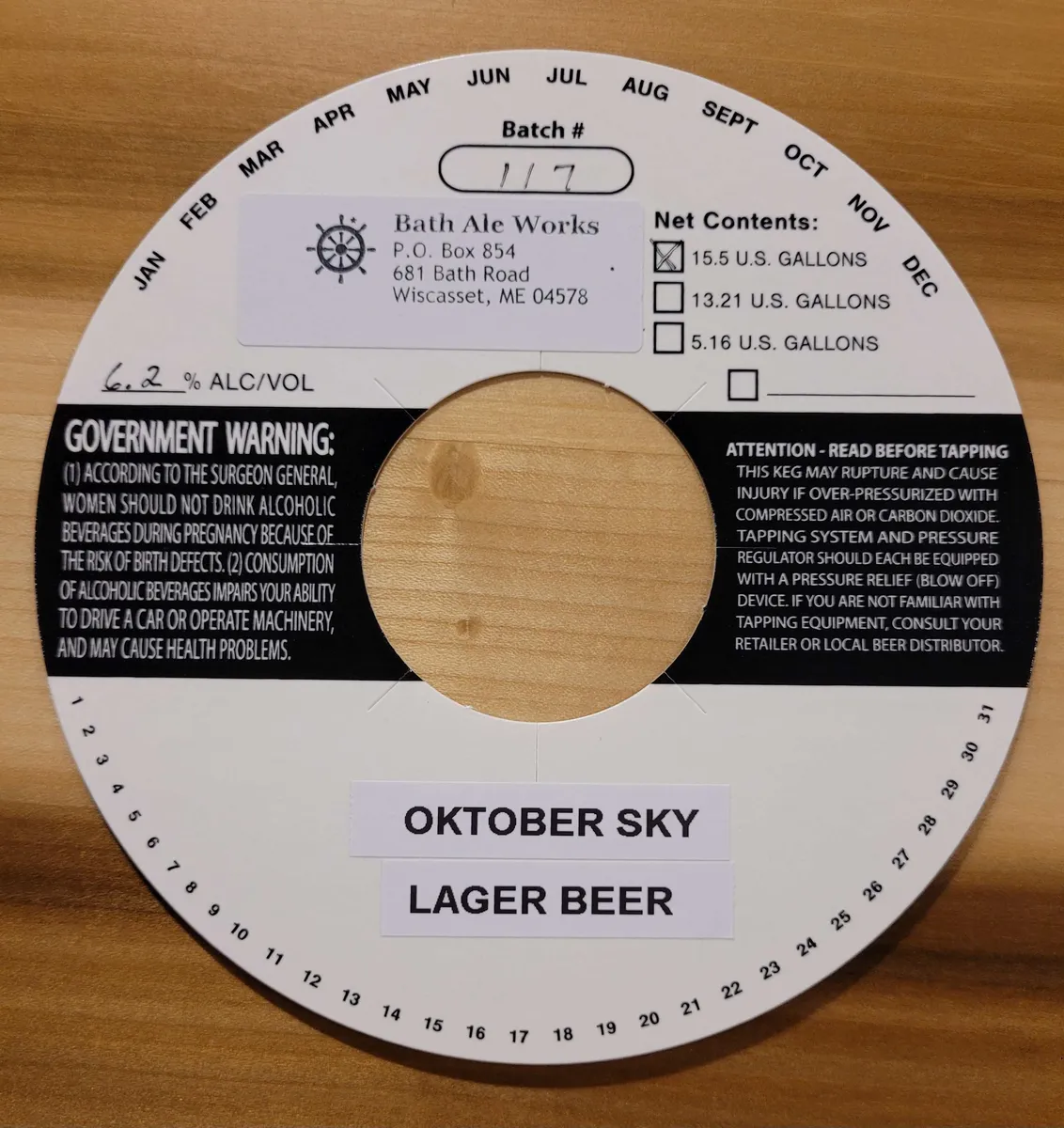 Oktober Sky Lager Beer label