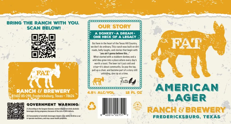 Fat American Lager label