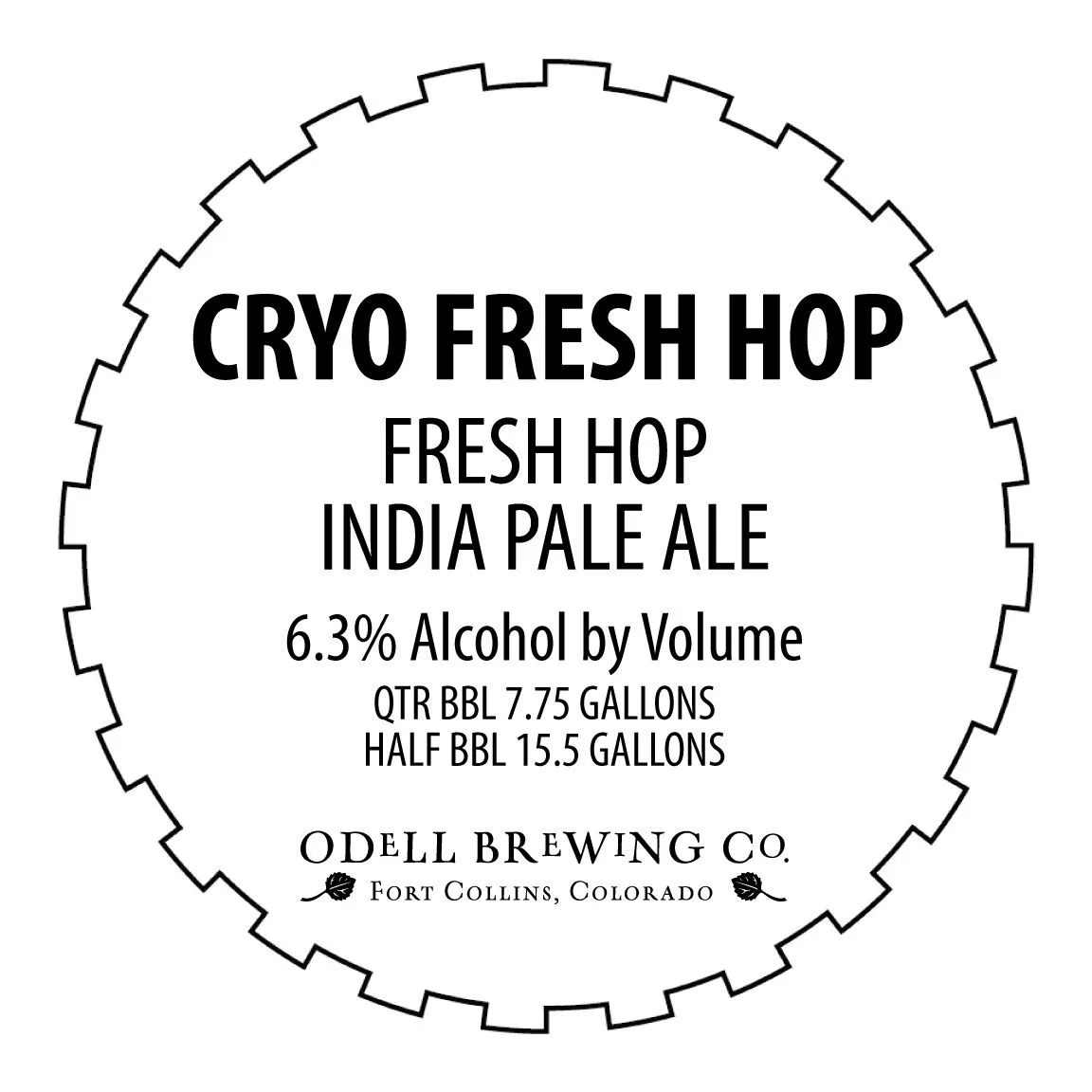 Cryo Fresh Hop label