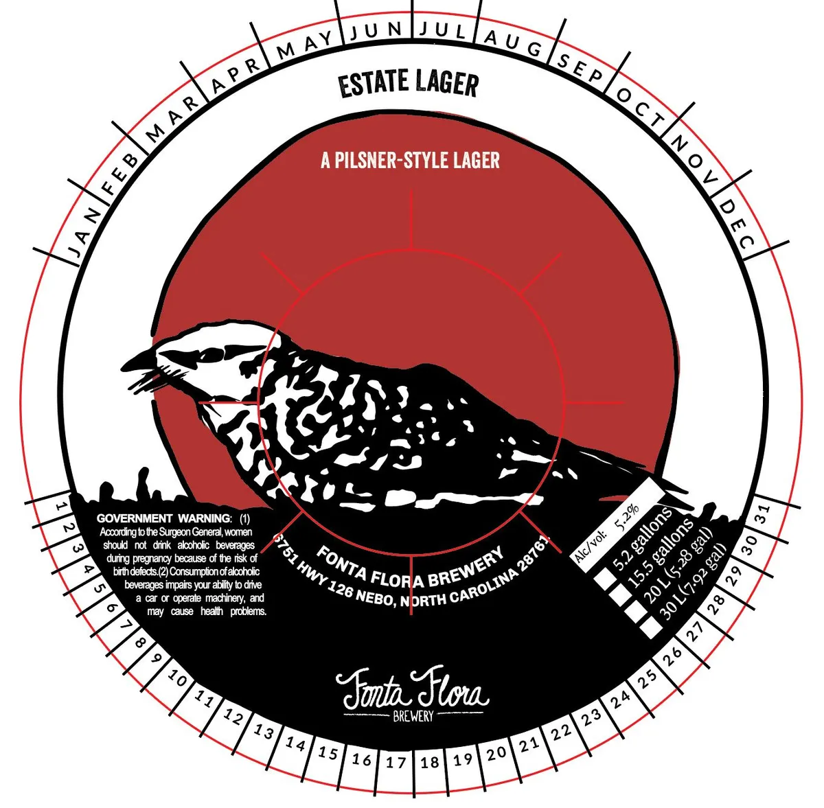 Estate Lager label