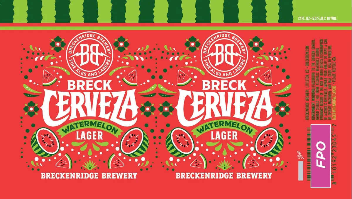 Breck Cerveza Watermelon Lager label