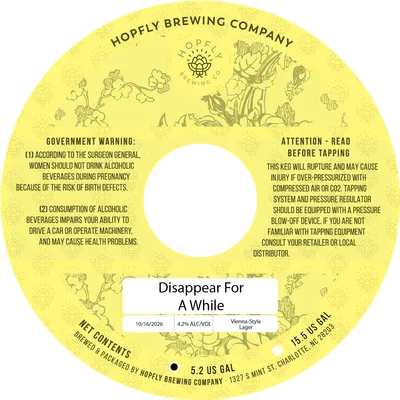 Disappear For A While label
