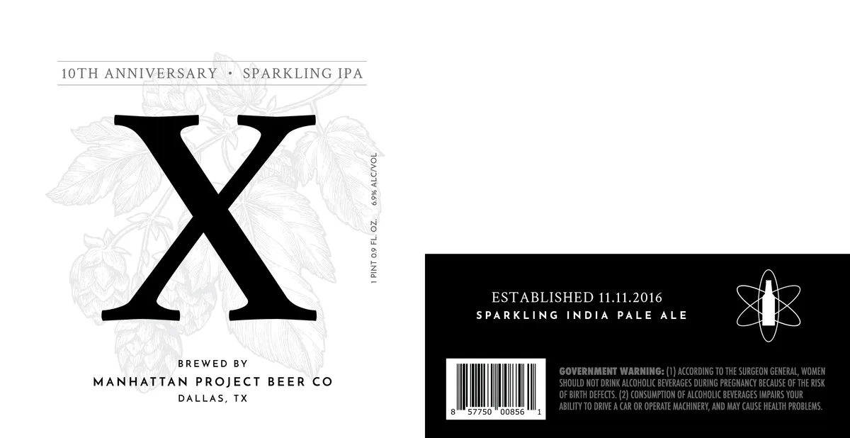 10th Anniversary Sparkling IPA label