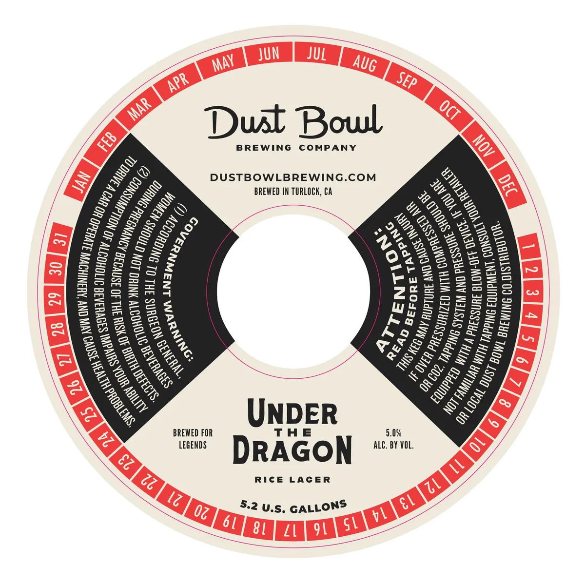 Under the Dragon label art — DUST BOWL BREWING CO.