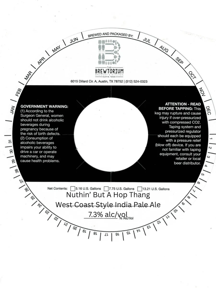 Nuthin' But A Hop Thang label art — NUTHIN' BUT A HOP THANG WEST COAST STYLE INDIA PALE ALE
