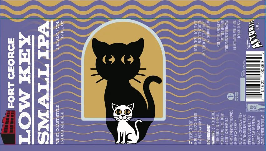 Low Key Small IPA label art — FORT GEORGE