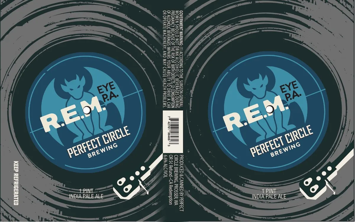 R.E.M. Eye P.A. label art — REM