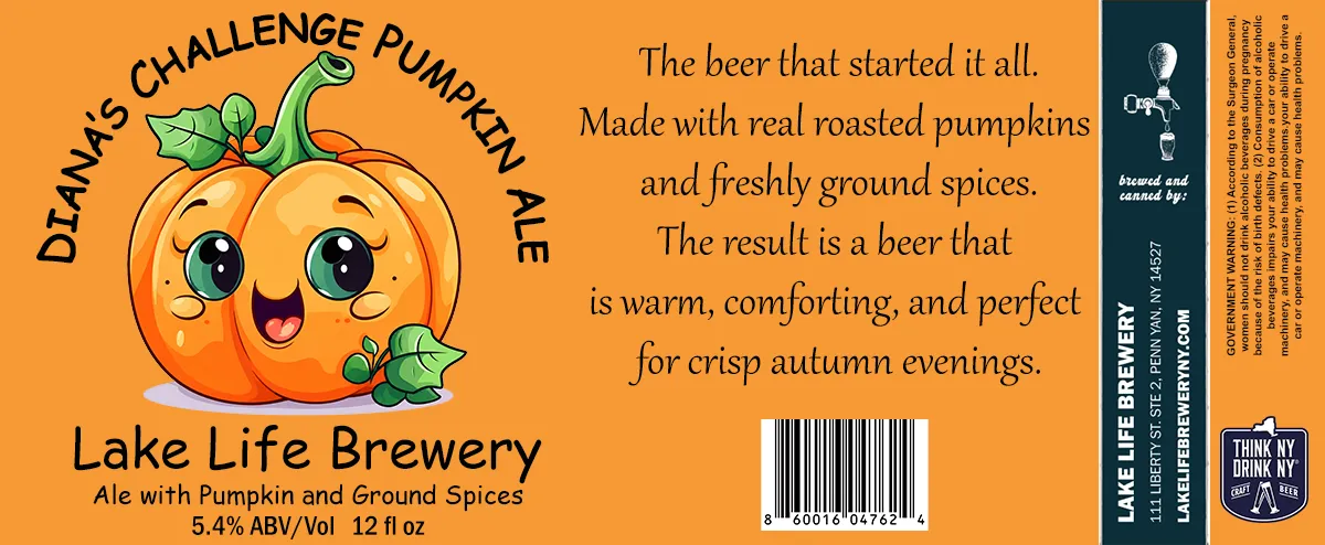 Diana's Challenge Pumpkin Ale label