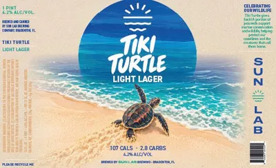 Tiki Turtle Light Lager label