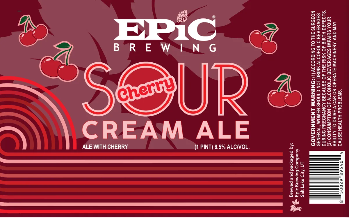 Sour Cherry Cream Ale label art — EPIC BREWING