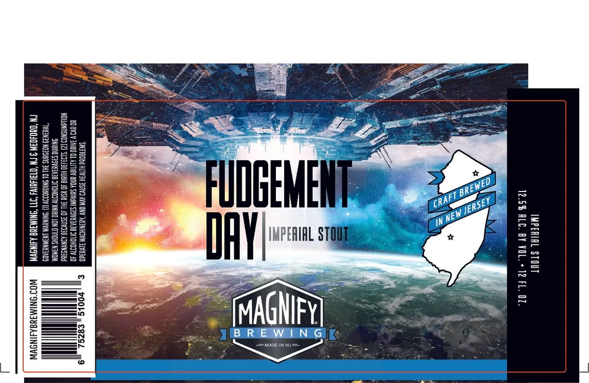 Fudgement Day label art — MAGNIFY BREWING