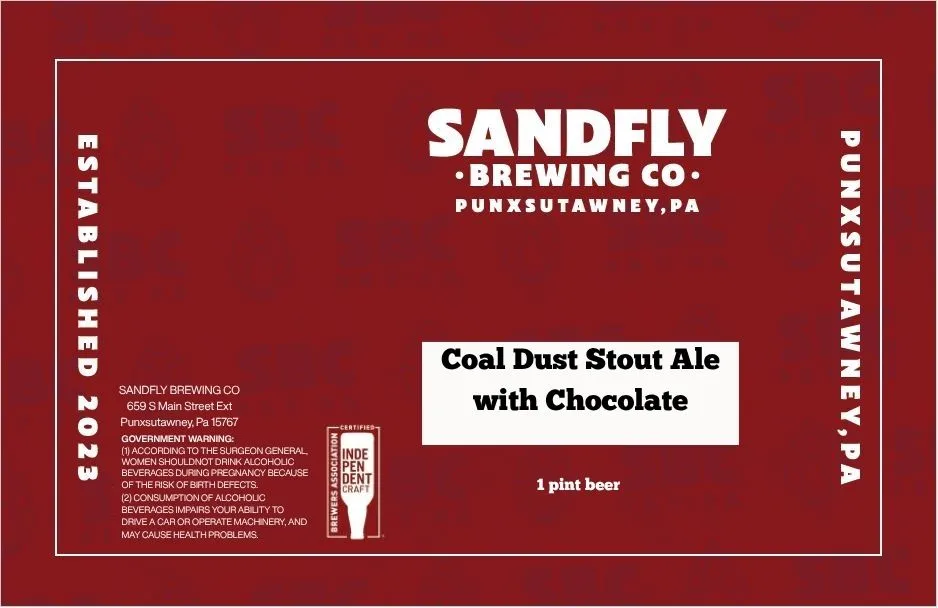 Coal Dust Stout Ale with Chocolate label