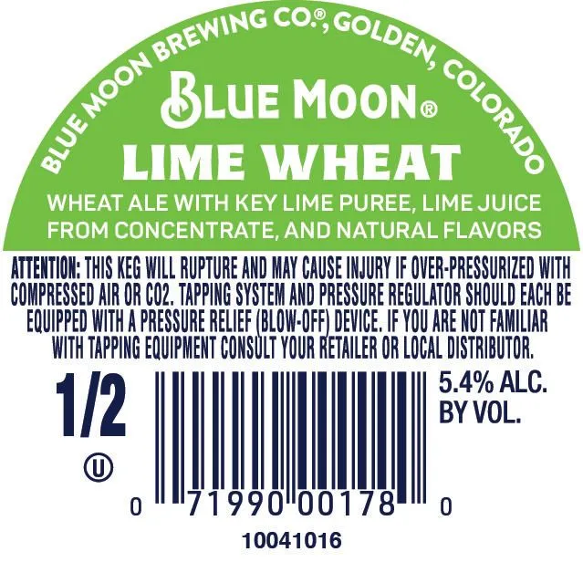 Blue Moon Lime Wheat label art — BLUE MOON