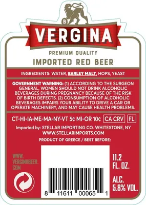 Vergina Red Amber Lager label