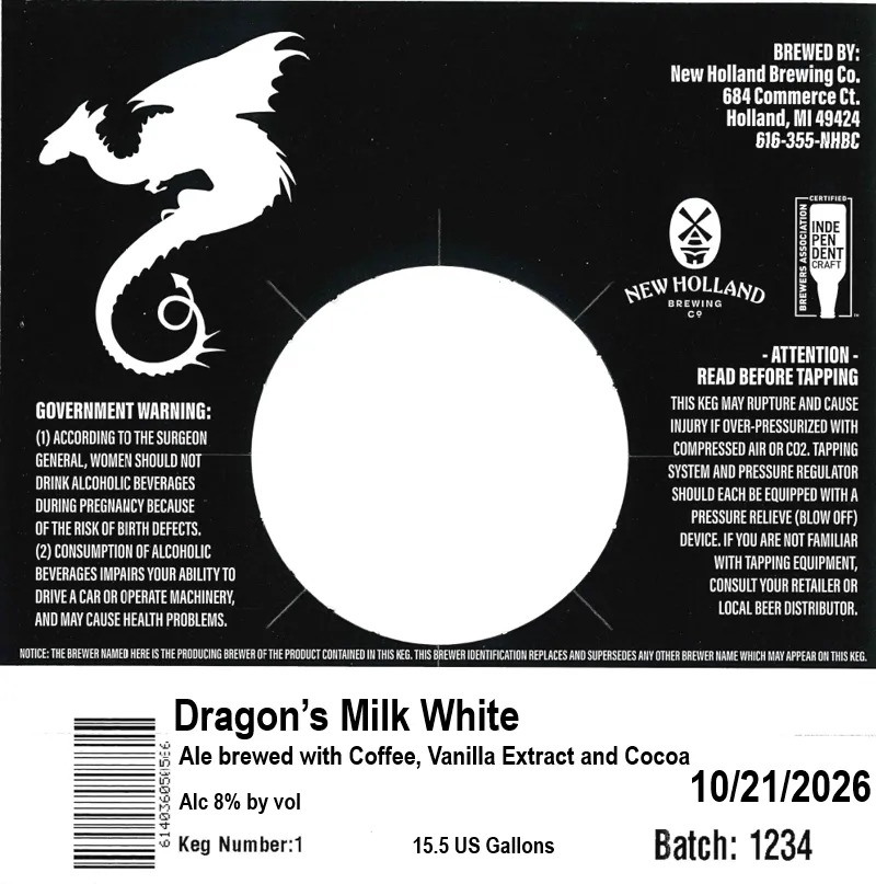 Dragon's Milk White label art — DRAGON'S MILK