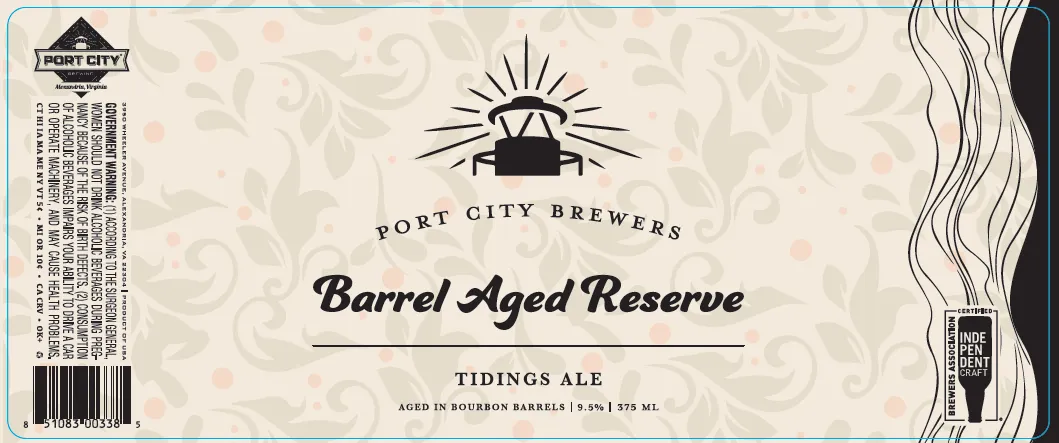 Barrel Aged Reserve Tidings Ale label