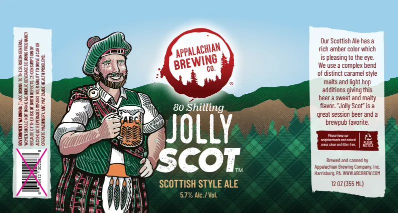 Jolly Scot label art — APPALACHIAN BREWING CO.