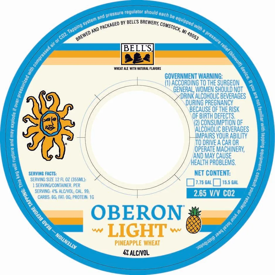 Oberon Light Pineapple Wheat label