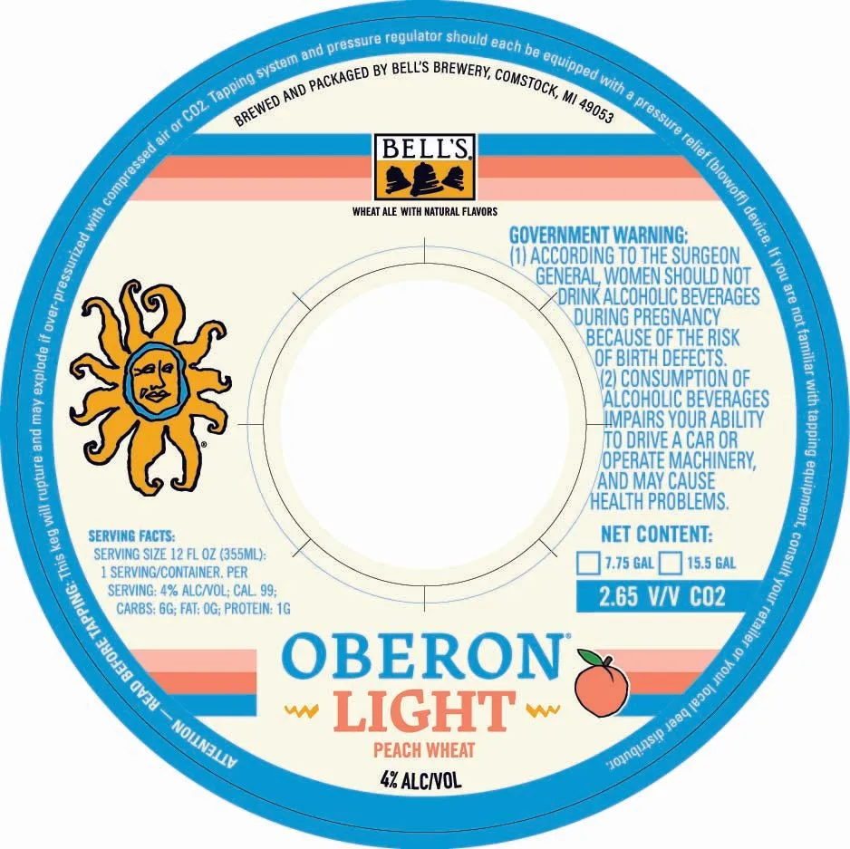 Oberon Light Peach Wheat label