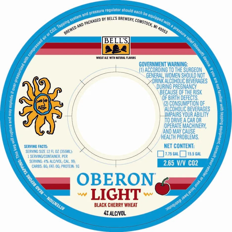 Oberon Light Black Cherry Wheat label